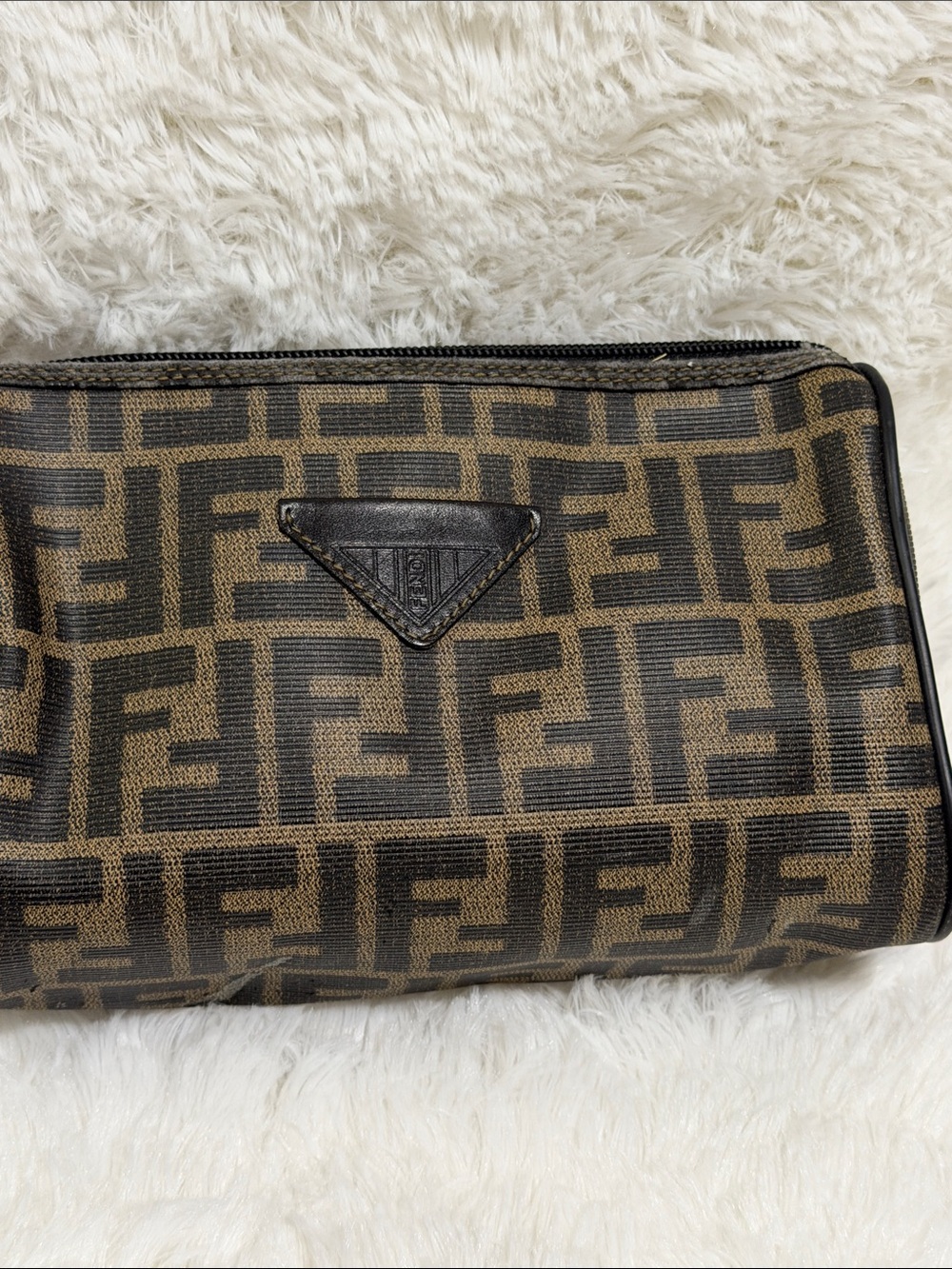 Fendi Brown & Black FF Monogram Toiletry Pouch